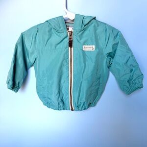 Kids Teal Hooded Windbreaker Jacket
